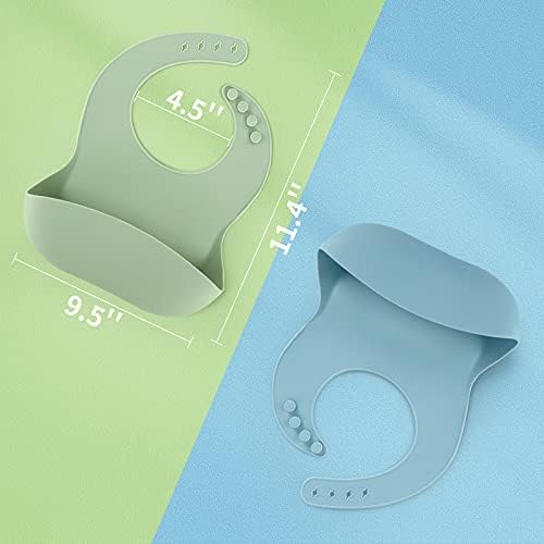 ME.FAN Silicone Baby Bibs for Babies & Toddlers | Adjustable Silicone Bibs 2 Set - Image 2