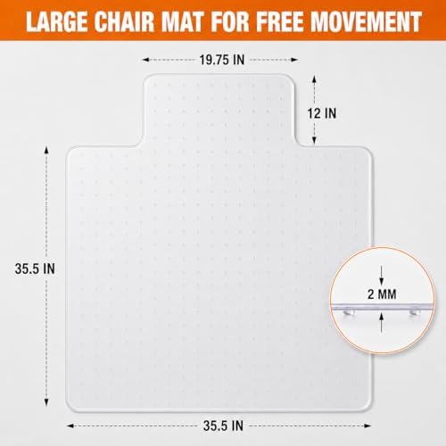 Thickened Chair Mat for Carpet- Low Pile Carpet Protector for Office Computer - Image 6