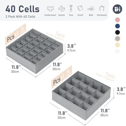 Joyoldelf Sock Organizer Drawer Organizer - Image 2