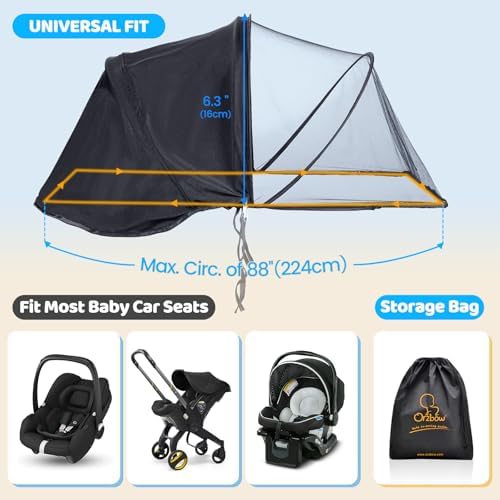 Orzbow Mosquito Net, Sun Shade for Car Seat and Doona Stroller - Image 5