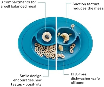 ezpz Mini Mat - 6 -12 Months+ - 100% Silicone Suction Placemat + Divided Plate - Image 2