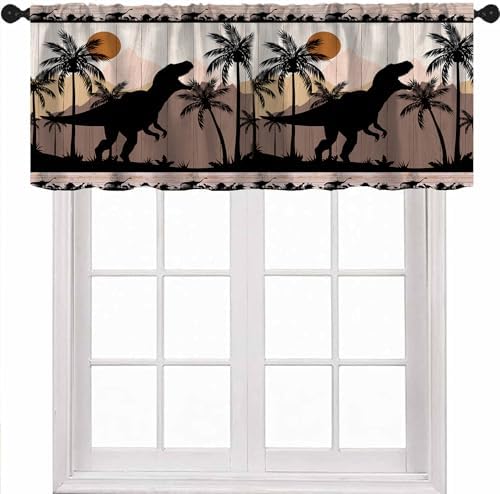Dinosaur Wooden Kids Valance Curtains, Kids Boys Bedroom Nursery Room Window by Unknown