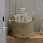 OrganiHaus Round Toy Basket & Blanket Basket, Cotton Rope 20x13" - Image 2