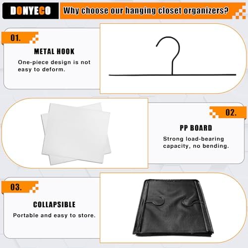 Hanging Closet Organizer 4-Shelf, Oxford Fabric Wardrobe Storage - Image 6