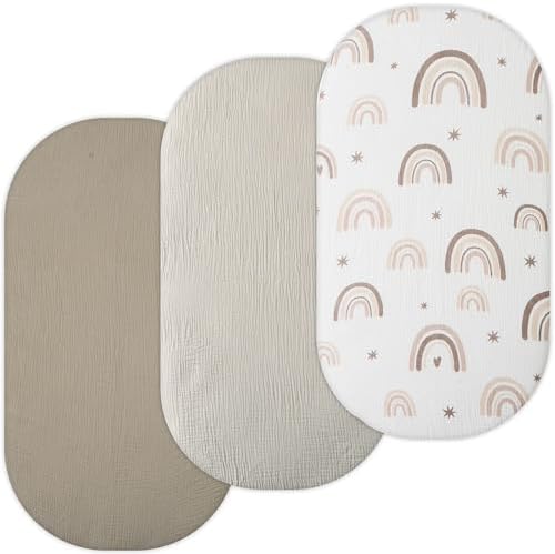 Muslin Bassinet Sheets for Dream On Me, Baby Delight Snuggle Nest, Primo by TANSYPANDA