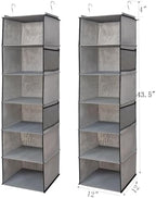 BrilliantJo 6 Shelves Hanging Closet Organizer, 2 Pack Hanging Storage - Image 3