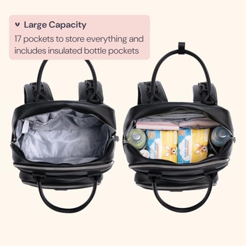 BabbleRoo Leather Diaper Bag Backpack - Image 4
