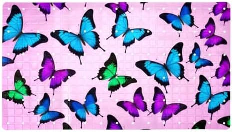 Bathtub Mat Non Slip 26.8x15.1In, Butterflies Bath Mat by Anna+Cowper