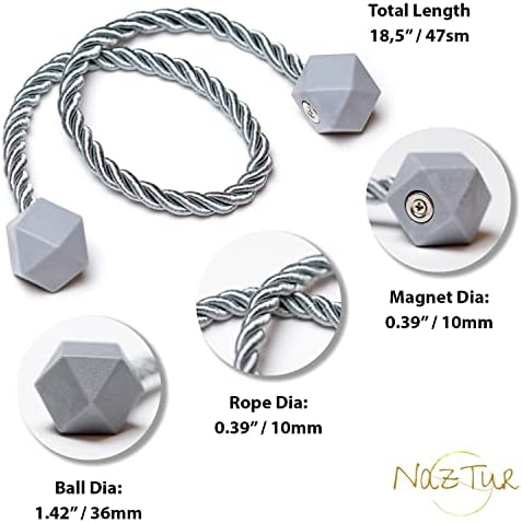 NazTur Magnetic Curtain Tiebacks, Curtain Ties, No-Drill Holdbacks - Image 3