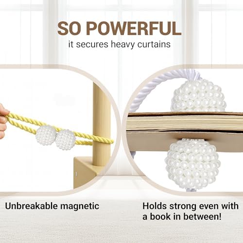 Hion Magnetic Curtain Tiebacks Golden 6pcs, Curtain Holdbacks Hooks Holders - Image 6