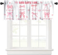 Rose Pink Bow Valance Curtain, God Says I Am Inspirational Quotes Pink Heart by JanJCurt