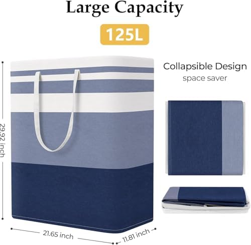 StorageRight Laundry Basket Hamper, 125L Collapsible Clothes Storage - Image 2
