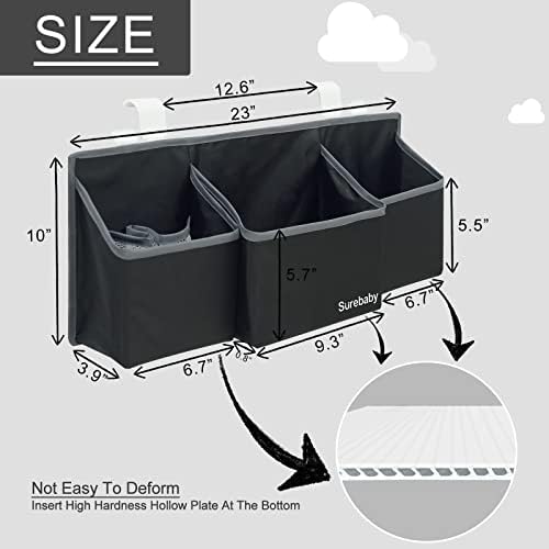 Hanging Baby Diaper Caddy, 3-in-1 Changing Table Diaper Organizer Holder - Image 7