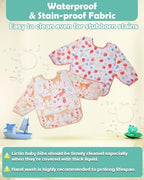 Lictin 3 Pack Baby Bibs for Boy or Girl, Cute Long Sleeve Bib - Image 3