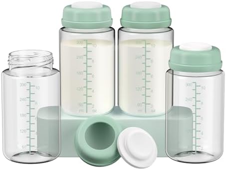 4 Pack 10oz Wide-mouth Breastmilk Storage Bottle by IVARONAL