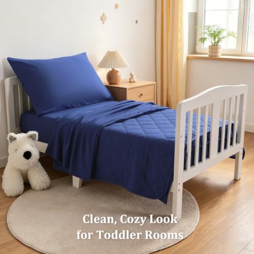 BEDSUM 4pc Toddler Cooling Bedding Set, Rayon Made from Bamboo - Image 2