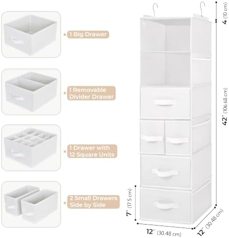 GRANNY SAYS Hanging Closet Organizer, 5 Drawers, 6 Shelves, 6 Pockets - Image 3