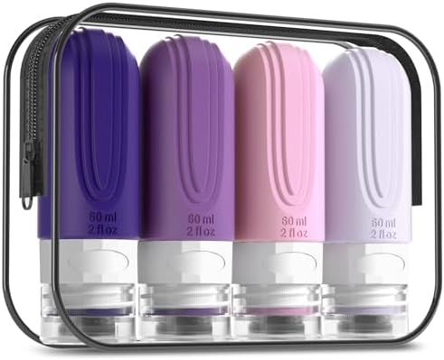 Mrsdry Travel Bottles for Toiletries, Tsa Approved 2oz Travel size Bottles by Mrsdry