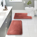 Clara Clark 2 Piece Bathroom Rugs, Velvet Memory Foam Bath Mat Set, Non-Slip by ClaraClark