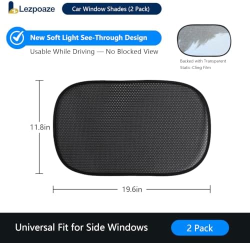 2 Pcs Side Window Sun Shade, Transparent Mesh Car Window Shades, Electrostatic - Image 2
