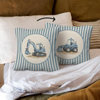 kdqua Construction Boy Nursery Pillow Cover 18x18 Double-Sided, Boy Room - Image 3