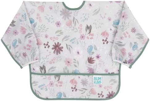 Bumkins Sleeved Bib for Girl or Boy, Baby and Toddler for 6-24 Mos, Essential by Bumkins