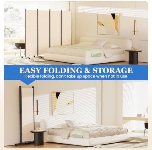SUNALLY Room Divider Privacy Screens, 6 Panels Dividers - Image 5