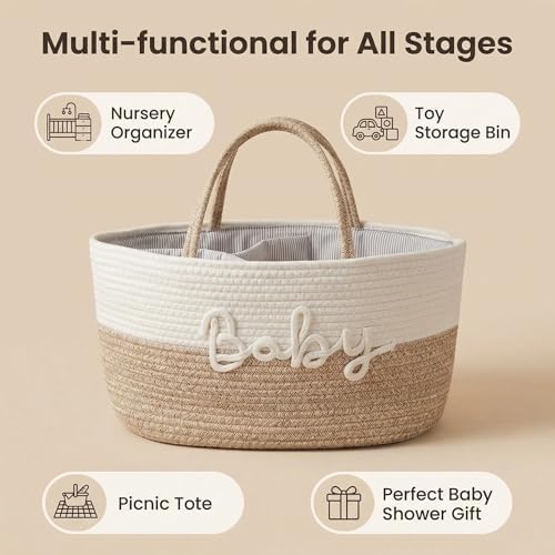 Diaper Caddy Organizer with Changeable Compartments, Newborn Essentials - Image 5