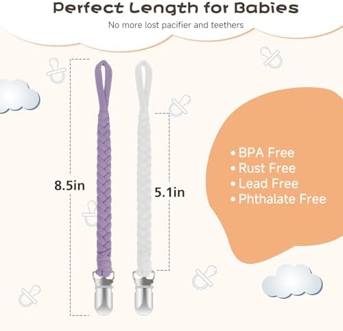 POKIPAW Pacifier Clip for Boys and Girls, 6 Pack Baby Pacifier Holder Leash - Image 4