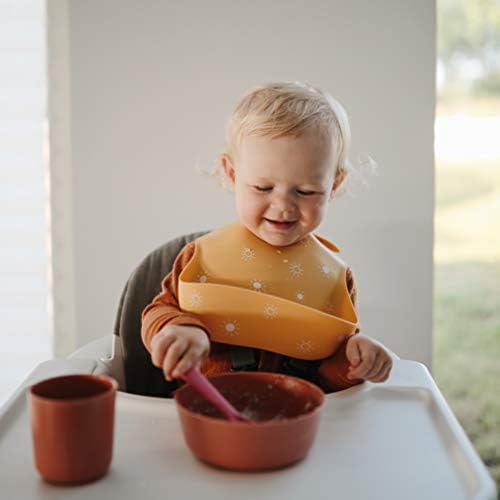 mushie Silicone Baby Bib | Adjustable Fit Waterproof Bibs - Image 5