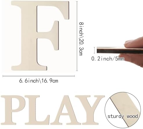 Wooden Letters 8 Inch Large Paintable Wood Letter F - Image 2