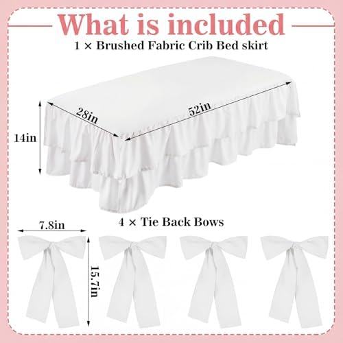 Smoothnovelty White Crib Bed Skirts - Image 2