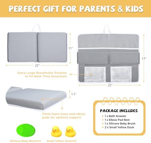 Bath Kneeler and Elbow Rest Pad Set, Quick Dry Baby Bath Kneeling Pad Thick - Image 7