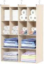 4 Tier Hanging Closet Organizer, 12 Compartments Dual Row Storage by Ofiray-home