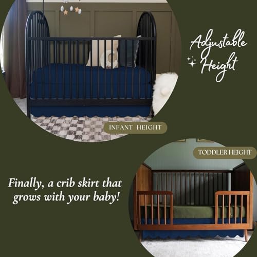 100% Microfiber Scalloped Mini Crib Skirt 24"x 38" - Image 2