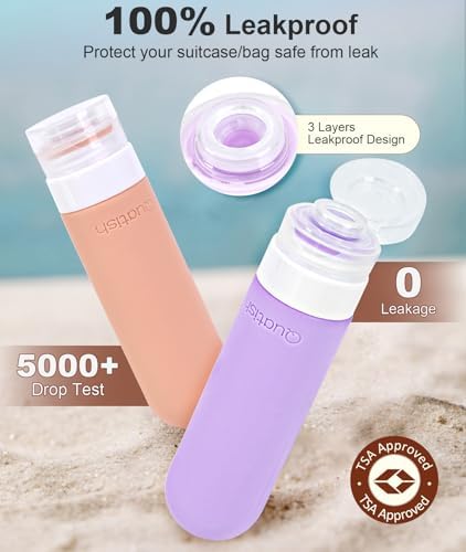 Quatish Travel Bottles for Toiletries, 3 oz Travel Size Containers - Image 2