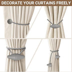 Hion Magnetic Curtain Tiebacks Grey 2pcs, Curtain Holdbacks Hooks Holders - Image 3