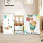 Custom Crib Bedding Set for Boys Bear Balloons Design Gifts by Duckbe