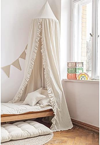 Bed Canopy with Frills Reading Nook Game Tent by Takecareofmomsandbabies