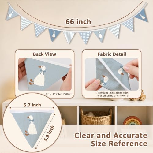 Goose Nursery Decor Banner Blue Silly Goose Garland Flags - Image 3