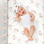 Baby Girl Crib Bedding Set Pink Elephant Crib Nursery Comforter Bed Sets Decor - Image 4