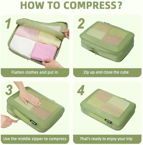 BAGAIL 4 Set/6 Set/8 Set Compression Packing Cubes Travel Accessories - Image 4
