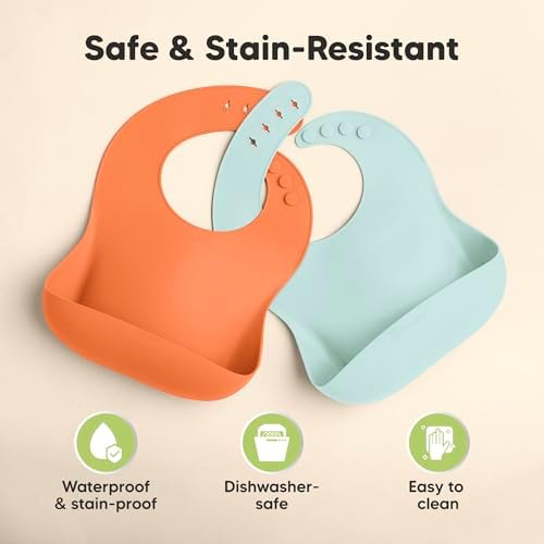 KeaBabies 2-Pack Silicone Bibs for Babies, Toddlers Girl - Image 6