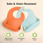 KeaBabies 2-Pack Silicone Bibs for Babies, Toddlers Girl - Image 6