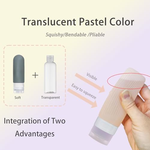 15 Pack Silicone Travel Bottles TSA Approved 3oz, Opal Shaped Leak Proof - Image 2
