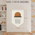 Wheatwin Boys Room Decor, Basketball Sports Wall Hanging Pennant Flag Banner - Image 7
