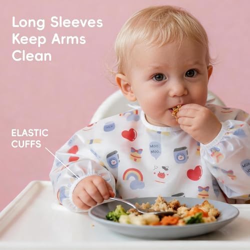 KIIS Disposable Baby Bibs, Waterproof Smock Bibs, Full Coverage - Image 3