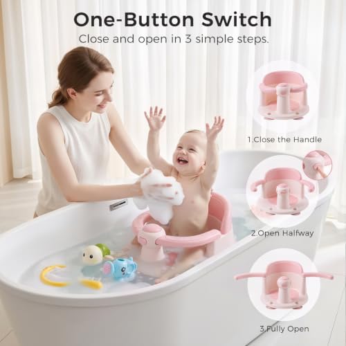 Baby Bath Seat for Babies 6 Months & Up, Temperature Alert Baby Bathtub Seat - Image 2