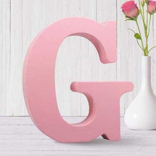 AOCEAN 6 Inch Pink Wood Letters Unfinished Wooden Letters by AOCEAN