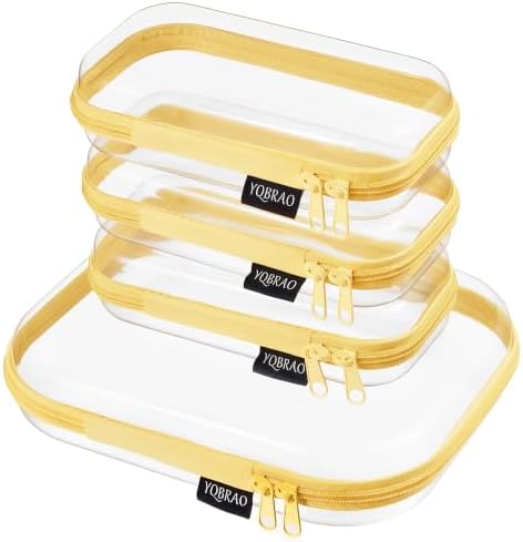 YQBRAO 4-Piece Clear Hard Shell Zipper Case Set, 1M 3S by Unknown
